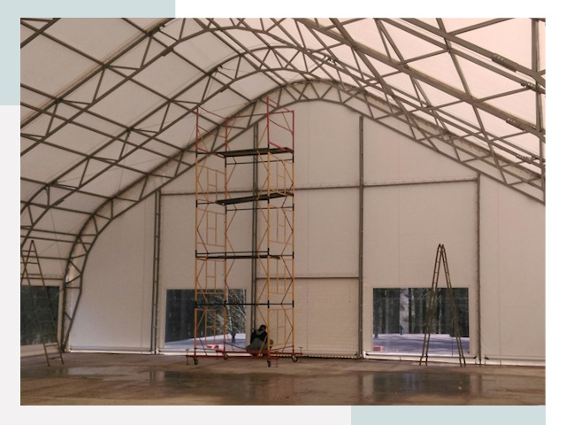 Шатровые ангары в Луховицах